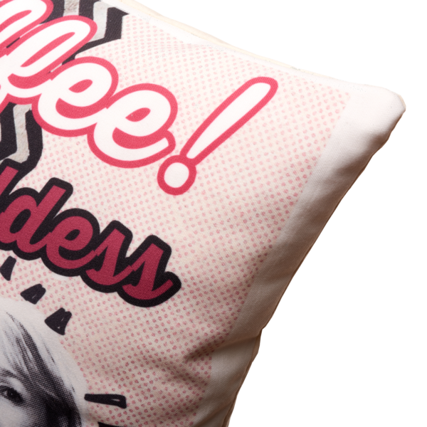 100% cotton canvas cushion, featuring our Coffee Goddess design. Each Scribbleface gift is created by Francis Morrish at her photo design studio in Kent. Bespoke gifts that can be personalised with a favourite photograph.