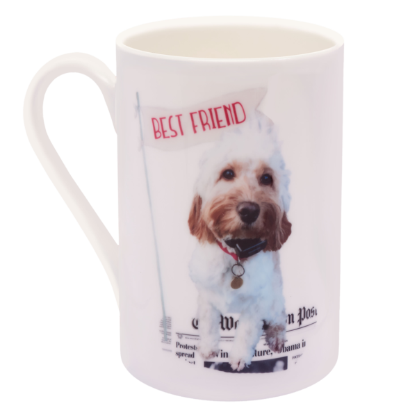 Bone-china mug, featuring our Best Friend design. Each Scribbleface gift is created by Francis Morrish at her photo design studio in Kent. Bespoke gifts that can be personalised with a favourite photograph.