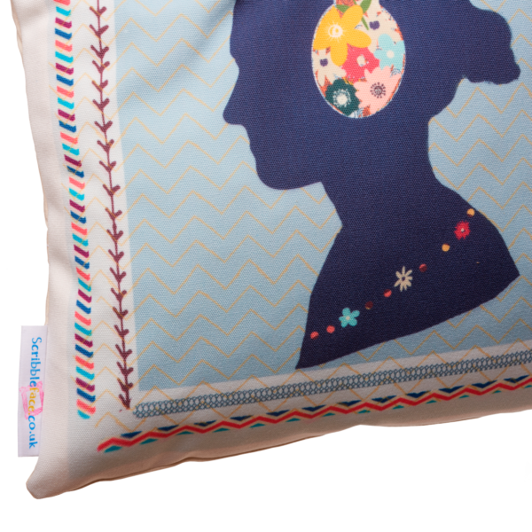100% cotton canvas cushion, featuring our Flower Power design. Each Scribbleface gift is created by Francis Morrish at her photo design studio in Kent. Bespoke gifts that can be personalised with a favourite photograph.