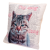 100% cotton canvas cushion, featuring our Top Mog design. Each Scribbleface gift is created by Francis Morrish at her photo design studio in Kent. Bespoke gifts that can be personalised with a favourite photograph.