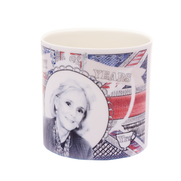 Bone-china mug, featuring our Union Jack design. Each Scribbleface gift is created by Francis Morrish at her photo design studio in Kent. Bespoke gifts that can be personalised with a favourite photograph.