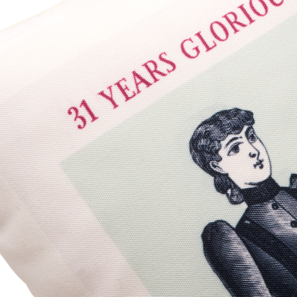 100% cotton canvas cushion, featuring our Gloriously Accomplished anniversary design. Each Scribbleface gift is created by Francis Morrish at her photo design studio in Kent. Bespoke gifts that can be personalised with a favourite photograph.